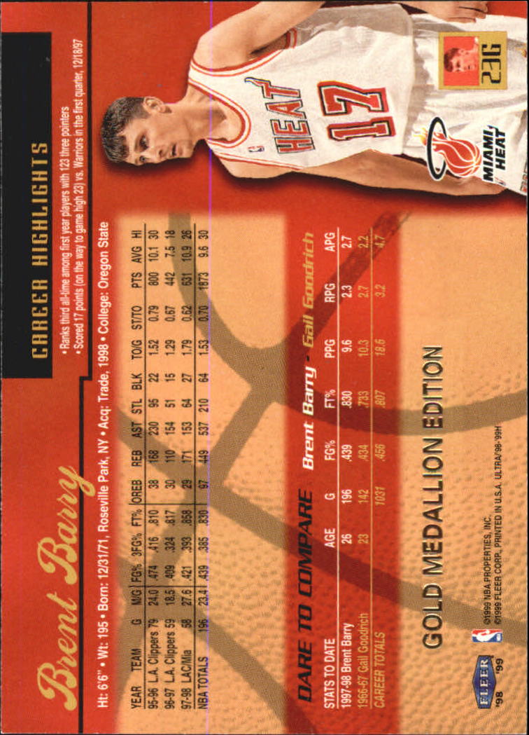 1998/1999 Ultra (Fleer) Basketball Part 2 Parallel and Insert Cards - Picture 39 of 185