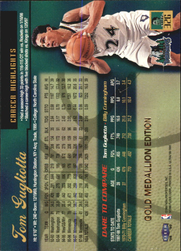 1998/1999 Ultra (Fleer) Basketball Part 2 Parallel and Insert Cards - Picture 51 of 185