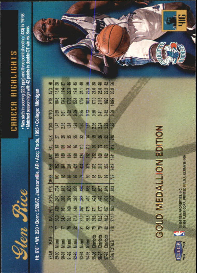 1998/1999 Ultra (Fleer) Basketball Part 2 Parallel and Insert Cards - Picture 63 of 185