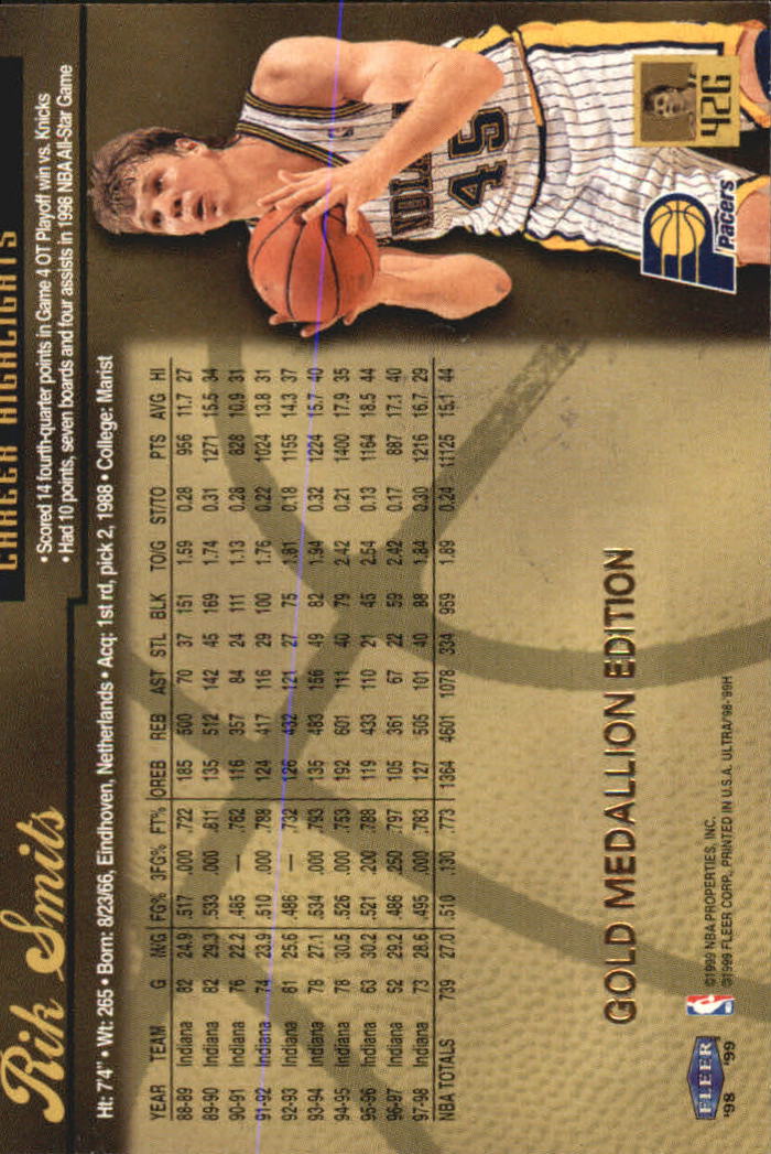 1998/1999 Ultra (Fleer) Basketball Part 2 Parallel and Insert Cards - Picture 65 of 185