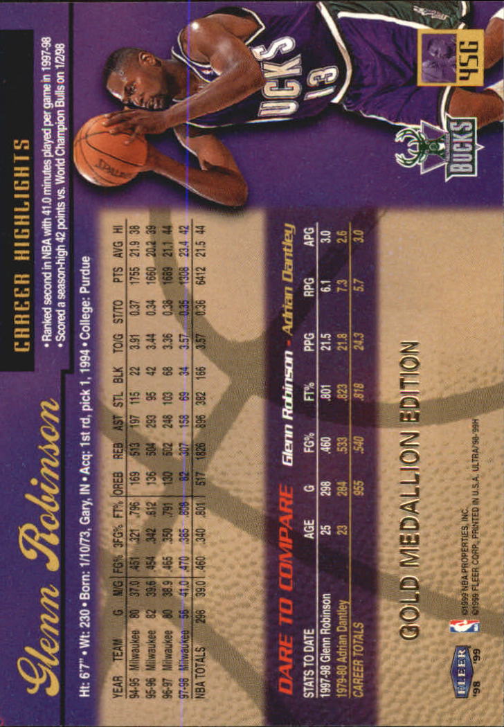 1998/1999 Ultra (Fleer) Basketball Part 2 Parallel and Insert Cards - Picture 71 of 185