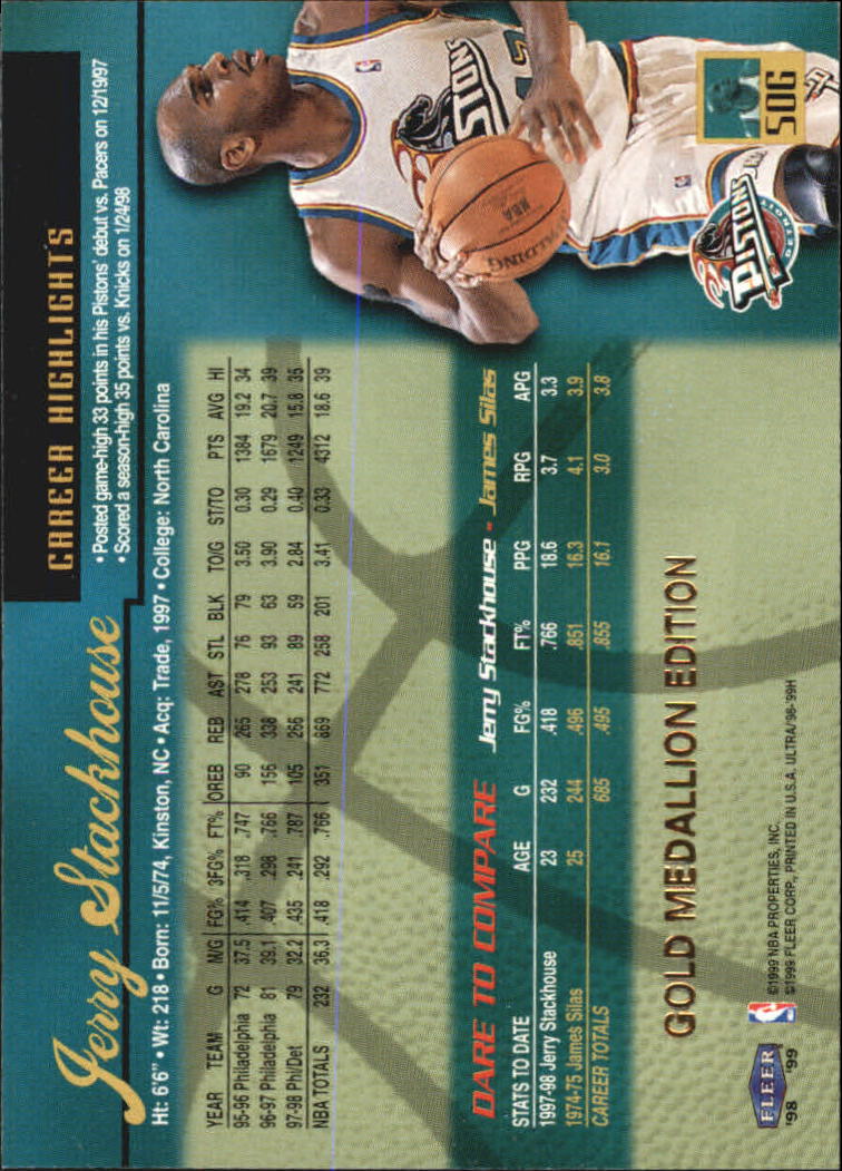 1998/1999 Ultra (Fleer) Basketball Part 2 Parallel and Insert Cards - Picture 81 of 185