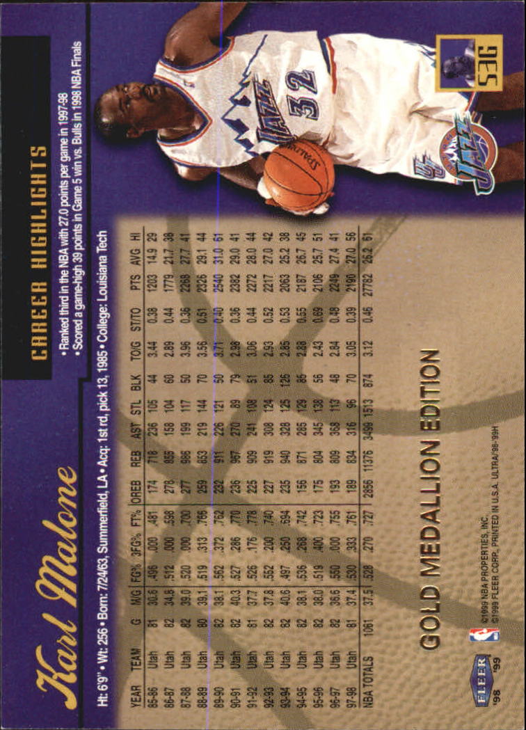 1998/1999 Ultra (Fleer) Basketball Part 2 Parallel and Insert Cards - Picture 87 of 185