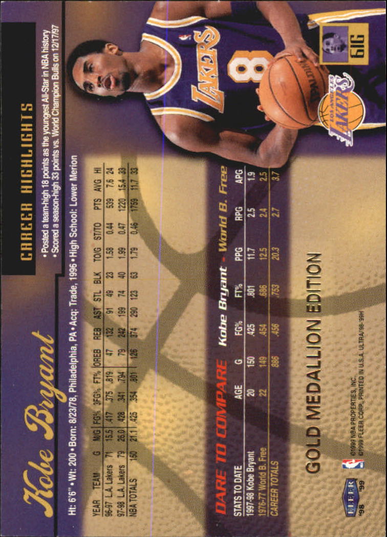 1998/1999 Ultra (Fleer) Basketball Part 2 Parallel and Insert Cards - Picture 99 of 185