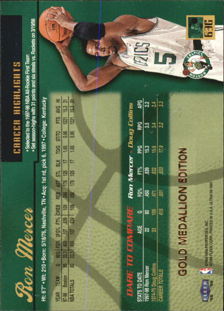 1998/1999 Ultra (Fleer) Basketball Part 2 Parallel and Insert Cards - Picture 103 of 185