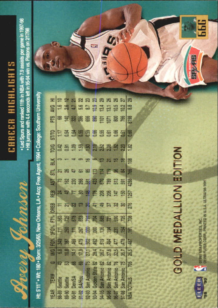 1998/1999 Ultra (Fleer) Basketball Part 2 Parallel and Insert Cards - Picture 107 of 185