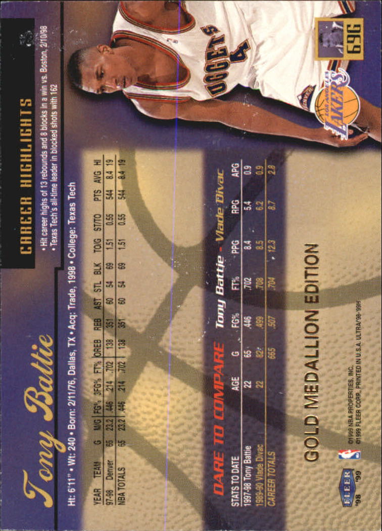 1998/1999 Ultra (Fleer) Basketball Part 2 Parallel and Insert Cards - Picture 111 of 185