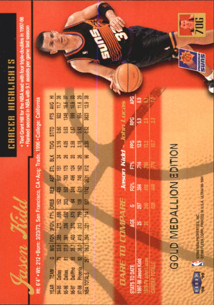 1998/1999 Ultra (Fleer) Basketball Part 2 Parallel and Insert Cards - Picture 113 of 185