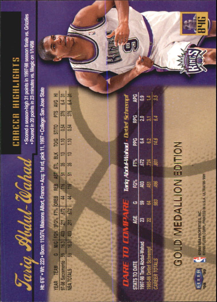 1998/1999 Ultra (Fleer) Basketball Part 2 Parallel and Insert Cards - Picture 125 of 185