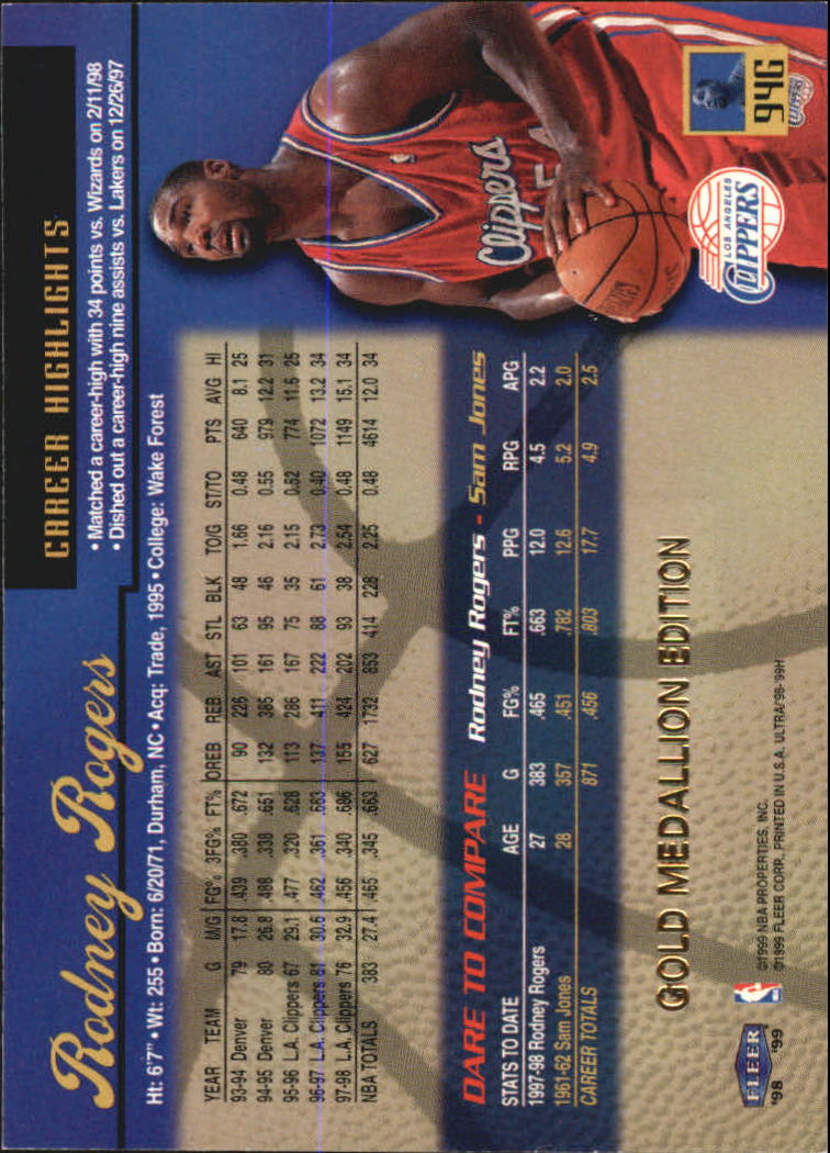 1998/1999 Ultra (Fleer) Basketball Part 2 Parallel and Insert Cards - Picture 131 of 185