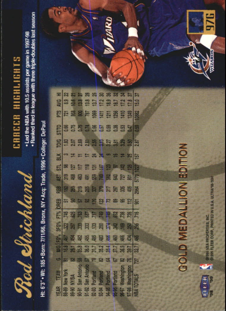 1998/1999 Ultra (Fleer) Basketball Part 2 Parallel and Insert Cards - Picture 135 of 185