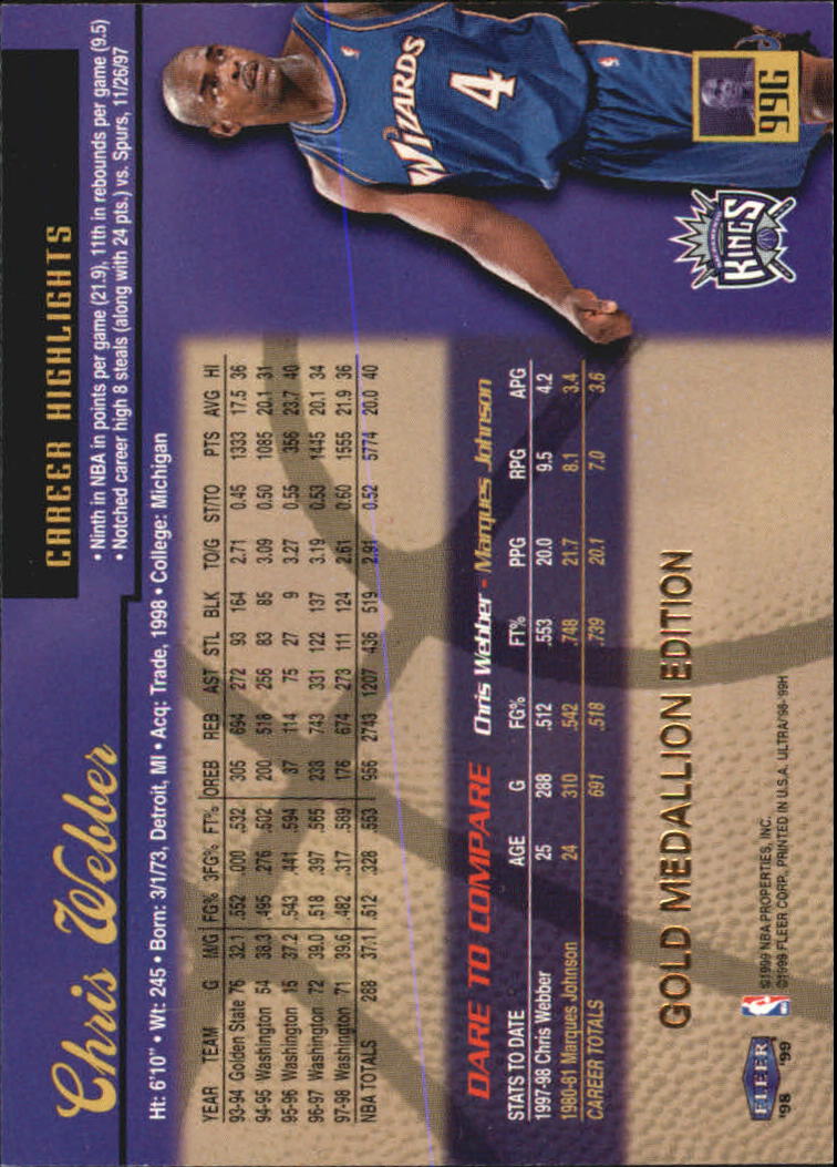 1998/1999 Ultra (Fleer) Basketball Part 2 Parallel and Insert Cards - Picture 139 of 185