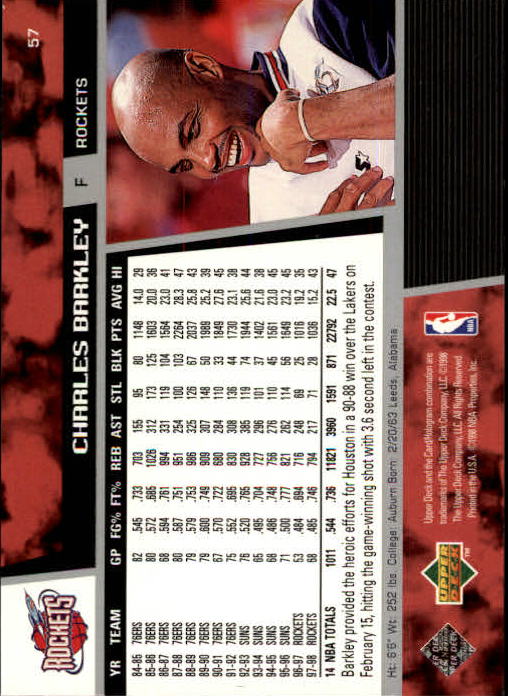 1998/1999 Upper Deck Basketball Part 1 Main Set Cards #1 to #268 - Picture 109 of 461