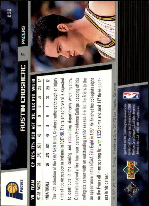 1998/1999 Upper Deck Basketball Part 1 Main Set Cards #1 to #268 - Picture 435 of 461