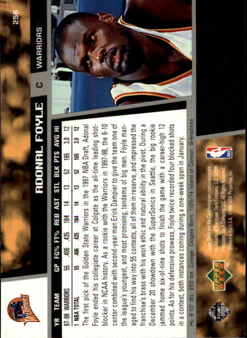 1998/1999 Upper Deck Basketball Part 1 Main Set Cards #1 to #268 - Picture 441 of 461