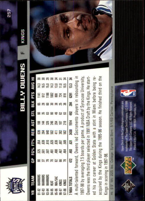 1998/1999 Upper Deck Basketball Part 1 Main Set Cards #1 to #268 - Picture 443 of 461