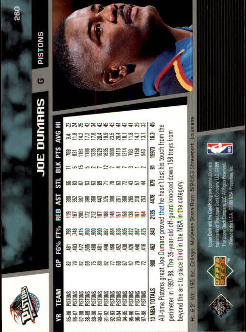 1998/1999 Upper Deck Basketball Part 1 Main Set Cards #1 to #268 - Picture 447 of 461
