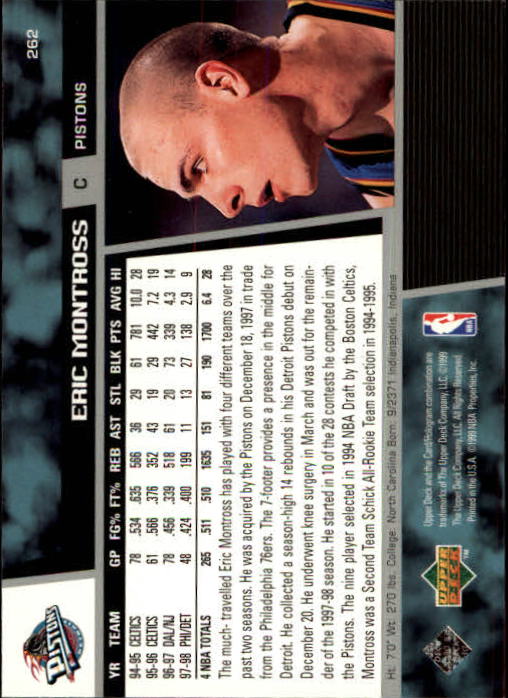 1998/1999 Upper Deck Basketball Part 1 Main Set Cards #1 to #268 - Picture 451 of 461