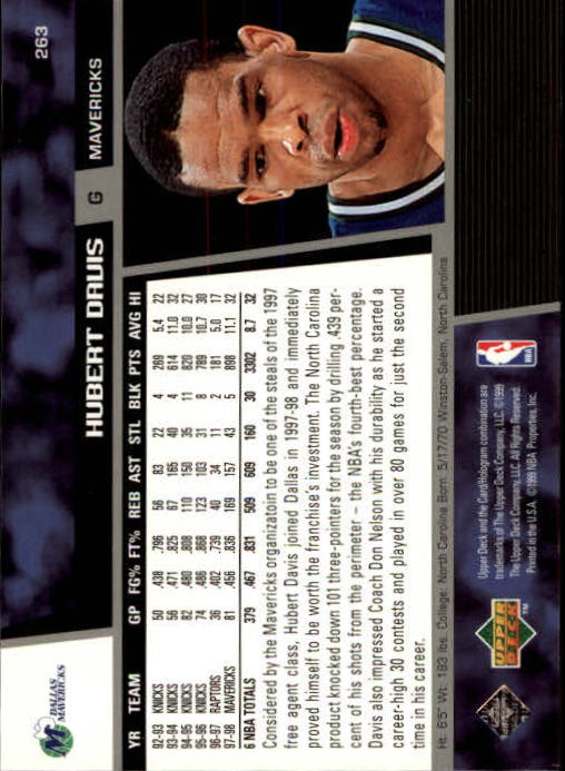 1998/1999 Upper Deck Basketball Part 1 Main Set Cards #1 to #268 - Picture 453 of 461