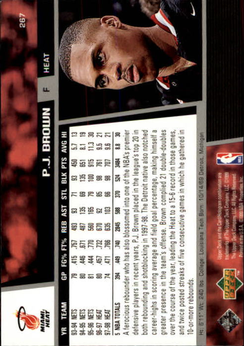 1998/1999 Upper Deck Basketball Part 1 Main Set Cards #1 to #268 - Picture 459 of 461