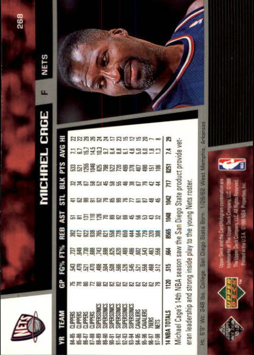 1998/1999 Upper Deck Basketball Part 1 Main Set Cards #1 to #268 - Picture 461 of 461