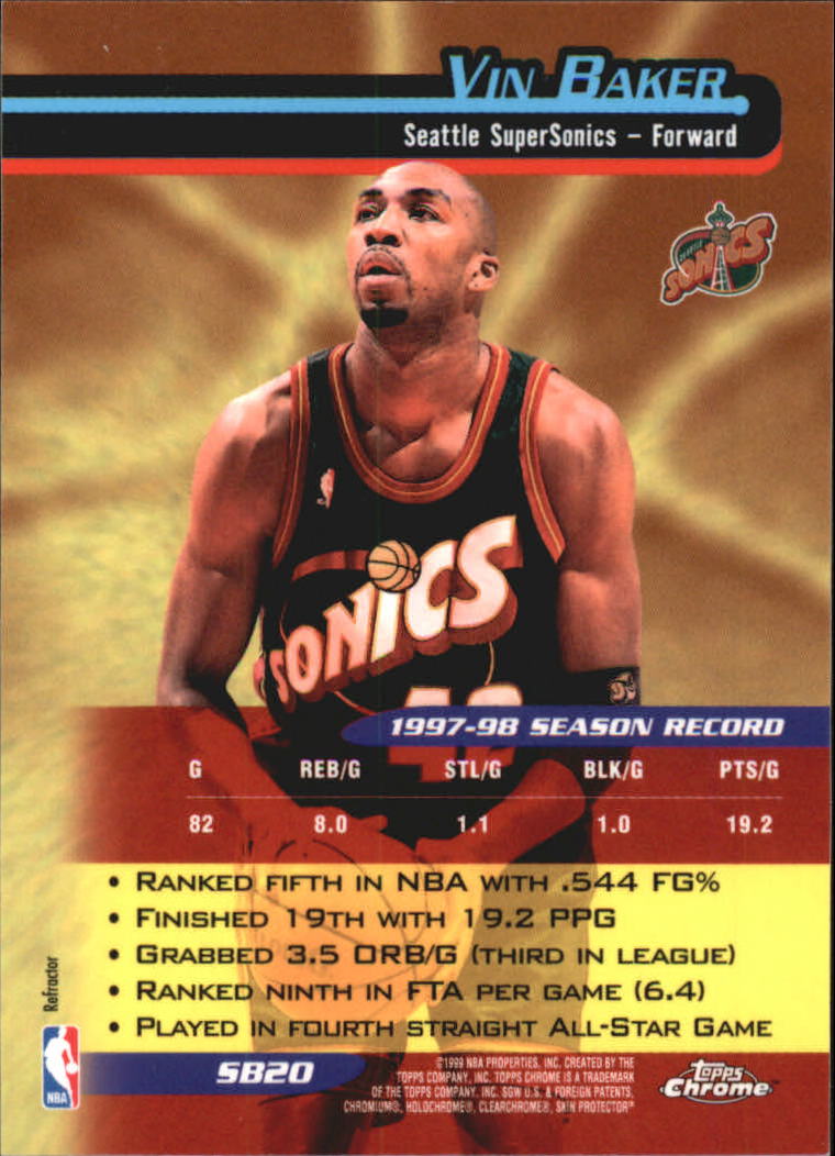 1998/1999 Topps Chrome Basketball Part 3 Insert Cards - Picture 51 of 51