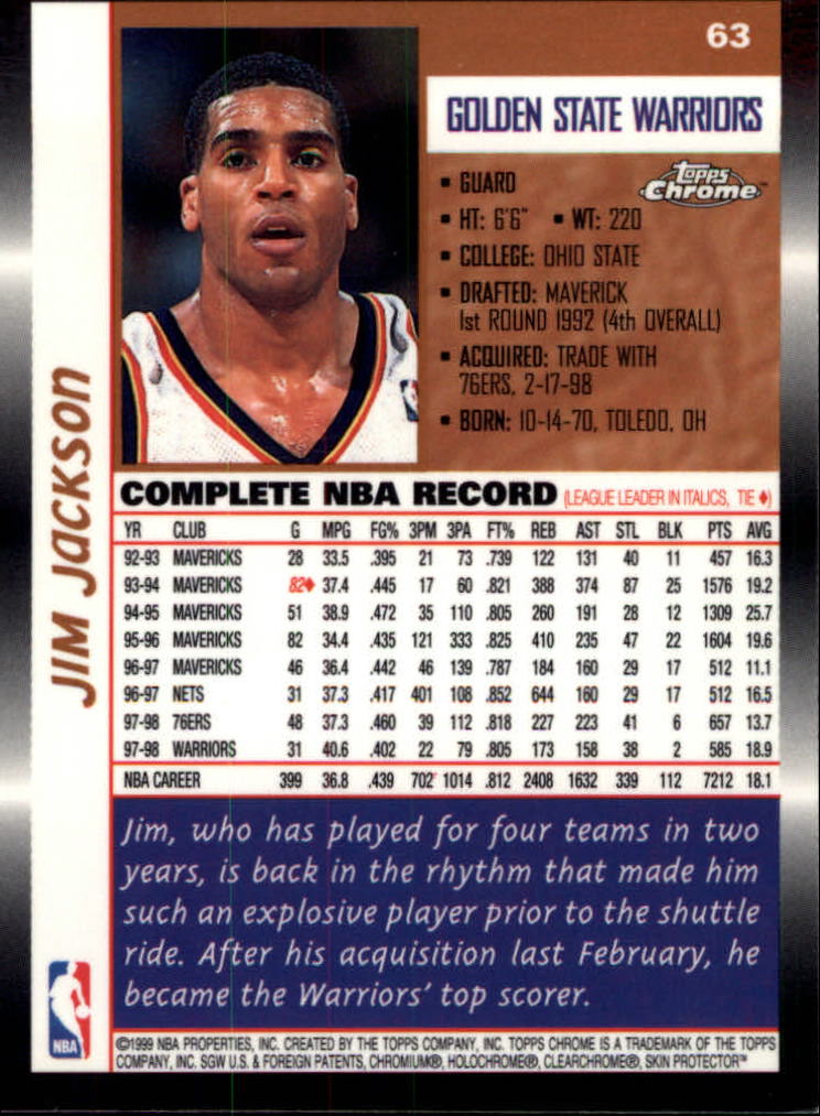 1998/1999 Topps Chrome Basketball Part 1 Main Set Cards - Picture 17 of 107