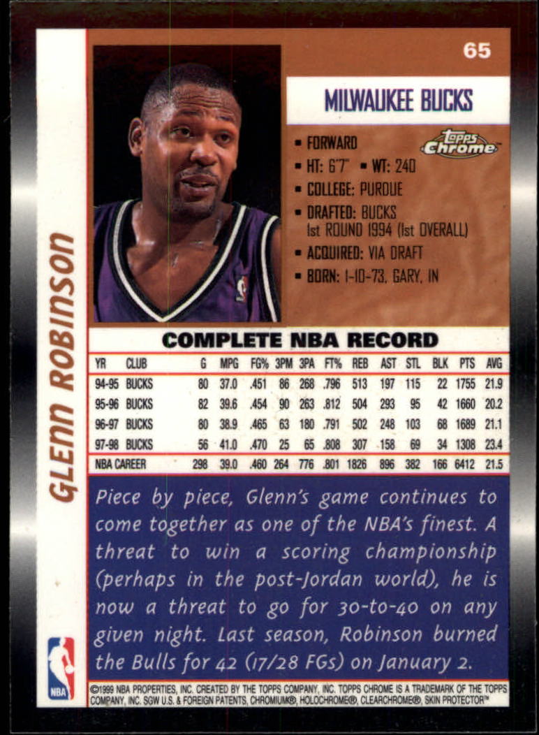 1998/1999 Topps Chrome Basketball Part 1 Main Set Cards - Picture 19 of 107