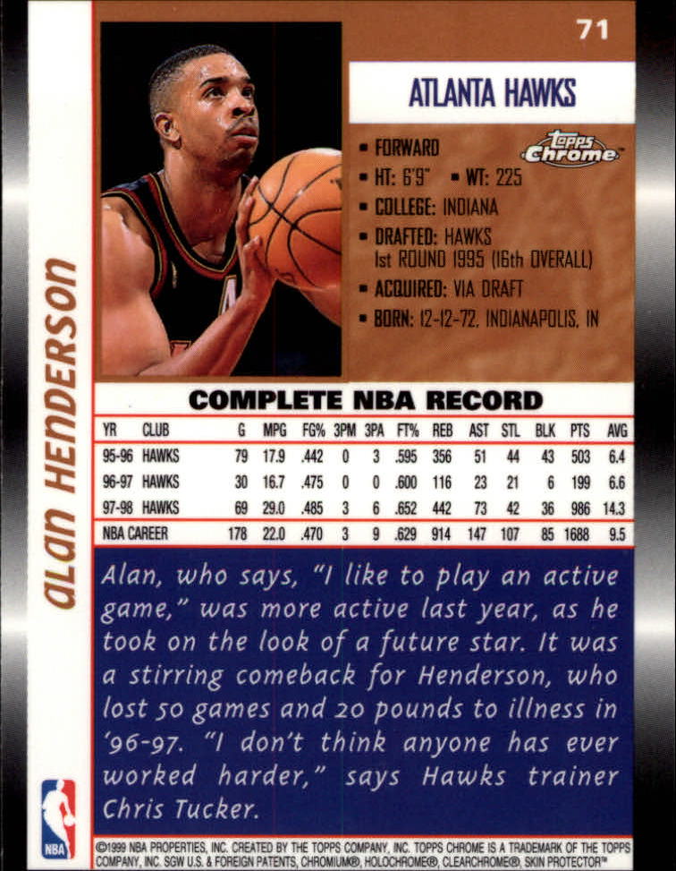 1998/1999 Topps Chrome Basketball Part 1 Main Set Cards - Picture 23 of 107
