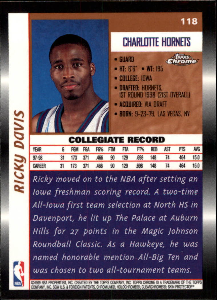 1998/1999 Topps Chrome Basketball Part 1 Main Set Cards - Picture 41 of 107