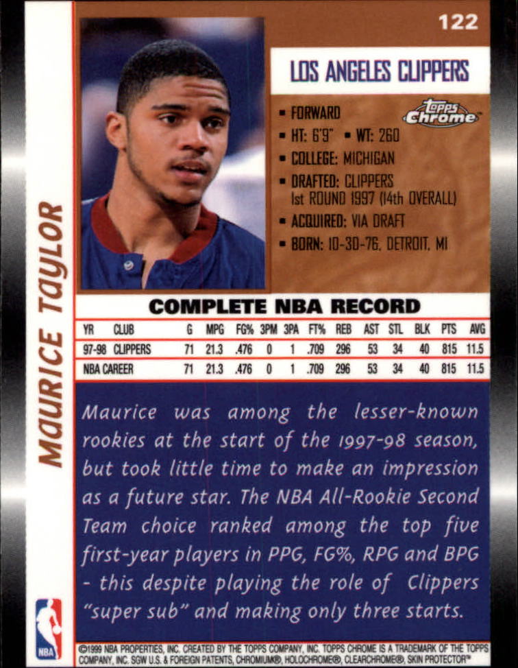 1998/1999 Topps Chrome Basketball Part 1 Main Set Cards - Picture 43 of 107