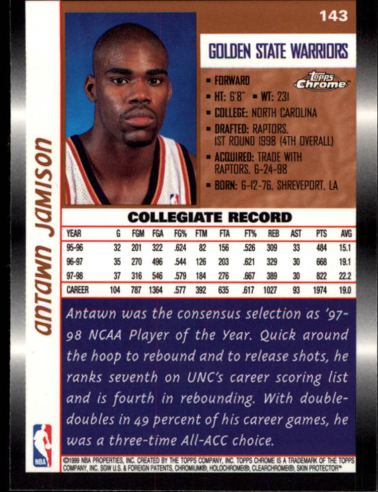 1998/1999 Topps Chrome Basketball Part 1 Main Set Cards - Picture 53 of 107