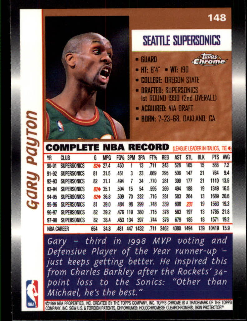 1998/1999 Topps Chrome Basketball Part 1 Main Set Cards - Picture 57 of 107