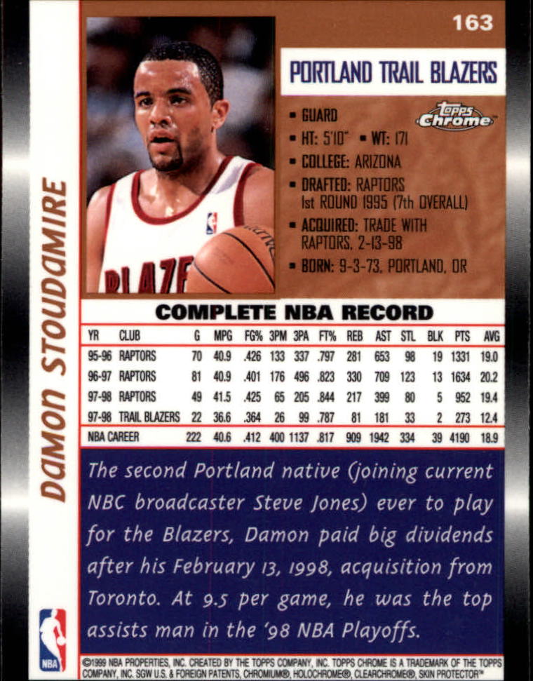 1998/1999 Topps Chrome Basketball Part 1 Main Set Cards - Picture 65 of 107