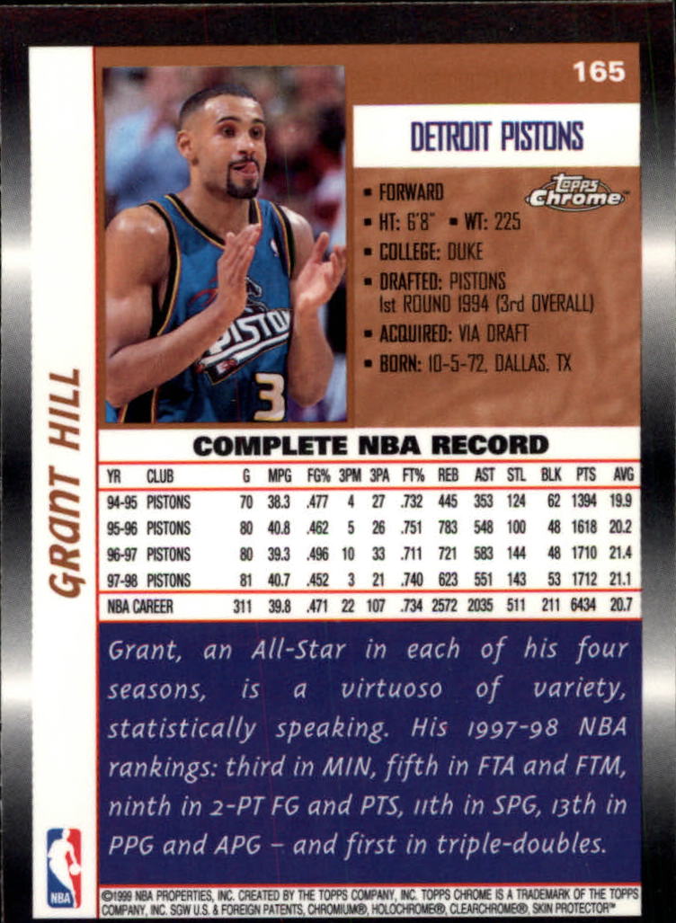 1998/1999 Topps Chrome Basketball Part 1 Main Set Cards - Picture 67 of 107