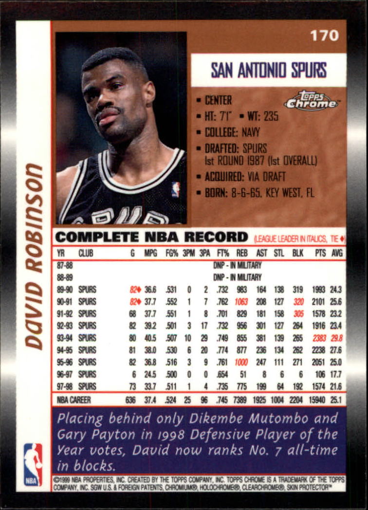 1998/1999 Topps Chrome Basketball Part 1 Main Set Cards - Picture 71 of 107