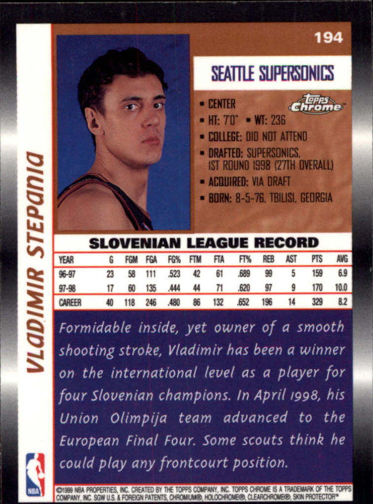 1998/1999 Topps Chrome Basketball Part 1 Main Set Cards - Picture 77 of 107