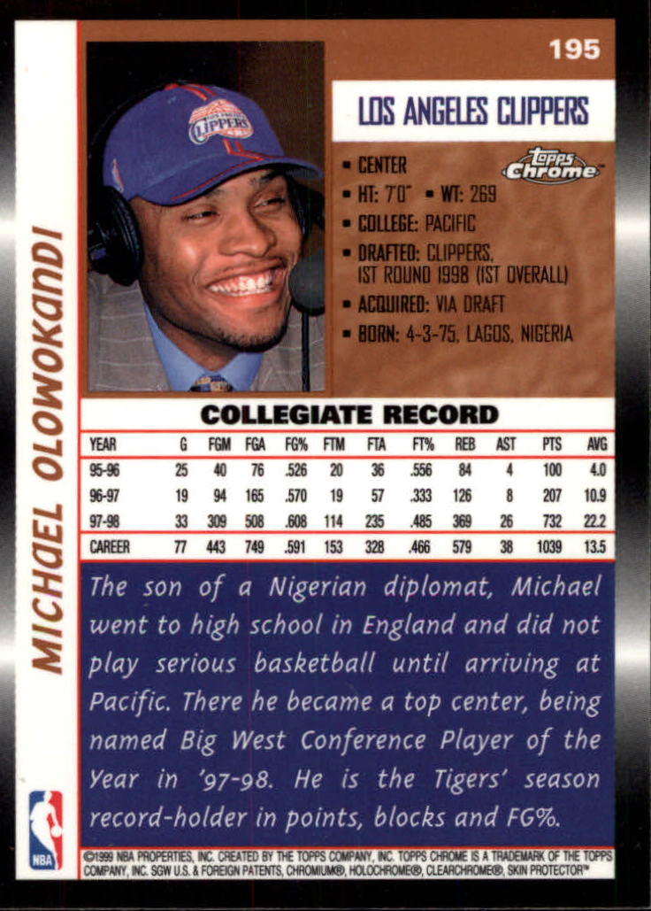 1998/1999 Topps Chrome Basketball Part 1 Main Set Cards - Picture 79 of 107