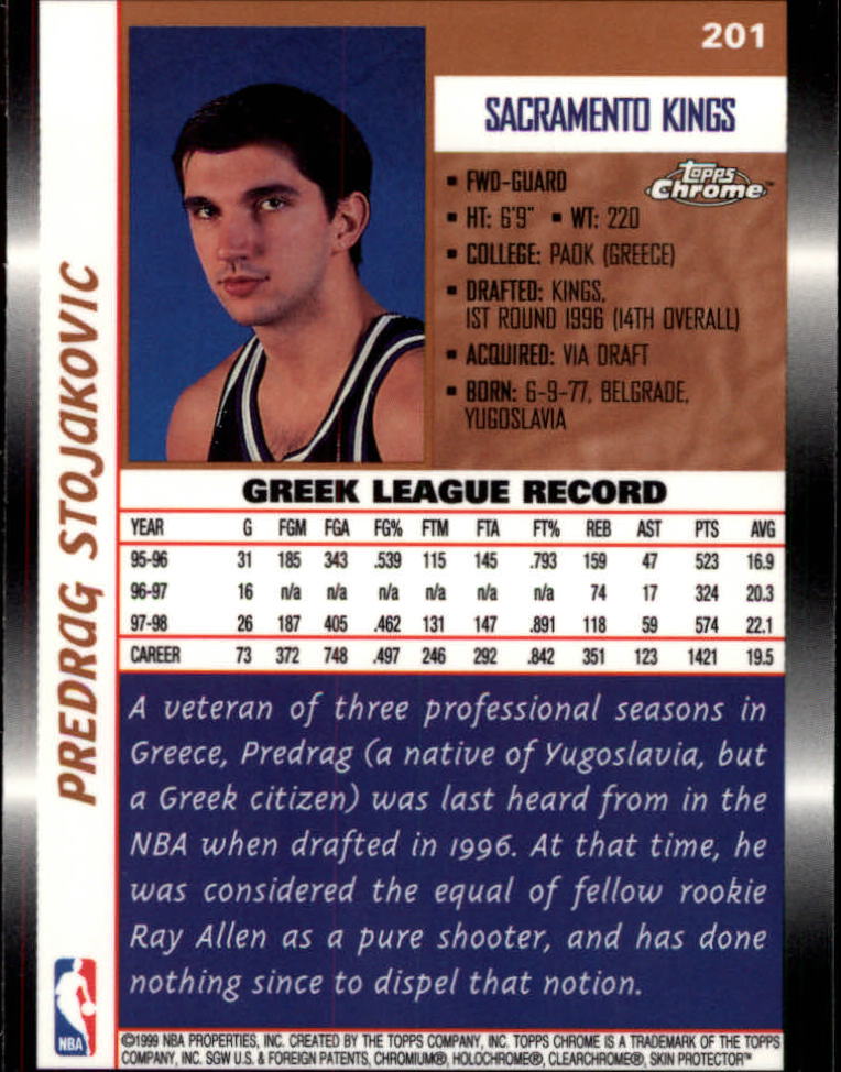 1998/1999 Topps Chrome Basketball Part 1 Main Set Cards - Picture 83 of 107