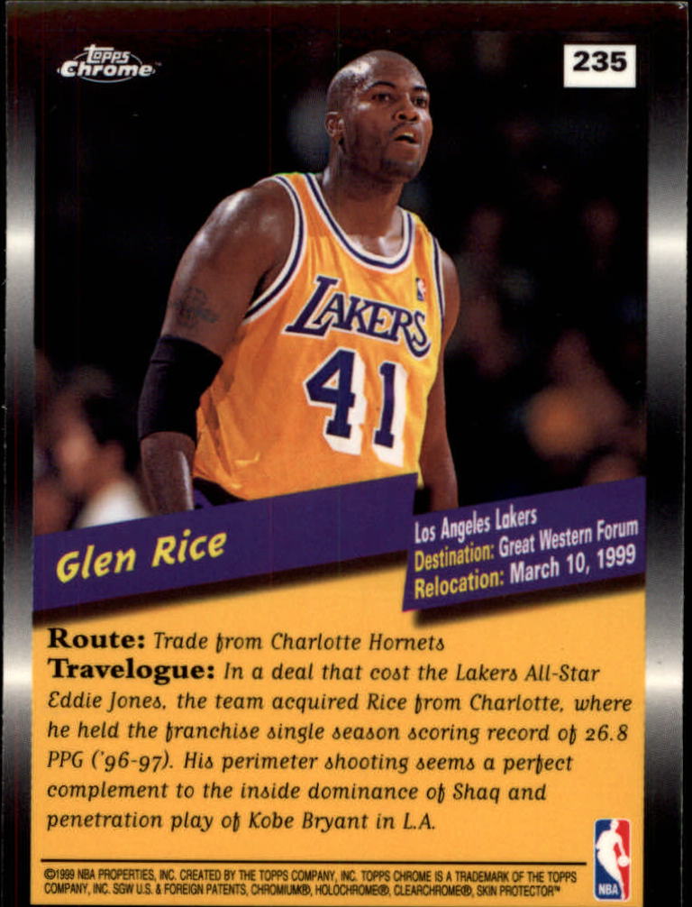 1998/1999 Topps Chrome Basketball Part 1 Main Set Cards - Picture 107 of 107