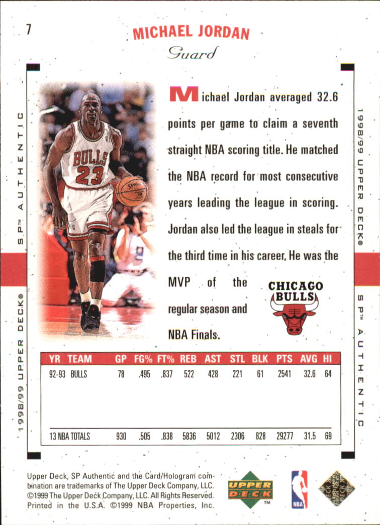 1998/1999 SP Authentic (Upper Deck) Basketball - Picture 7 of 129