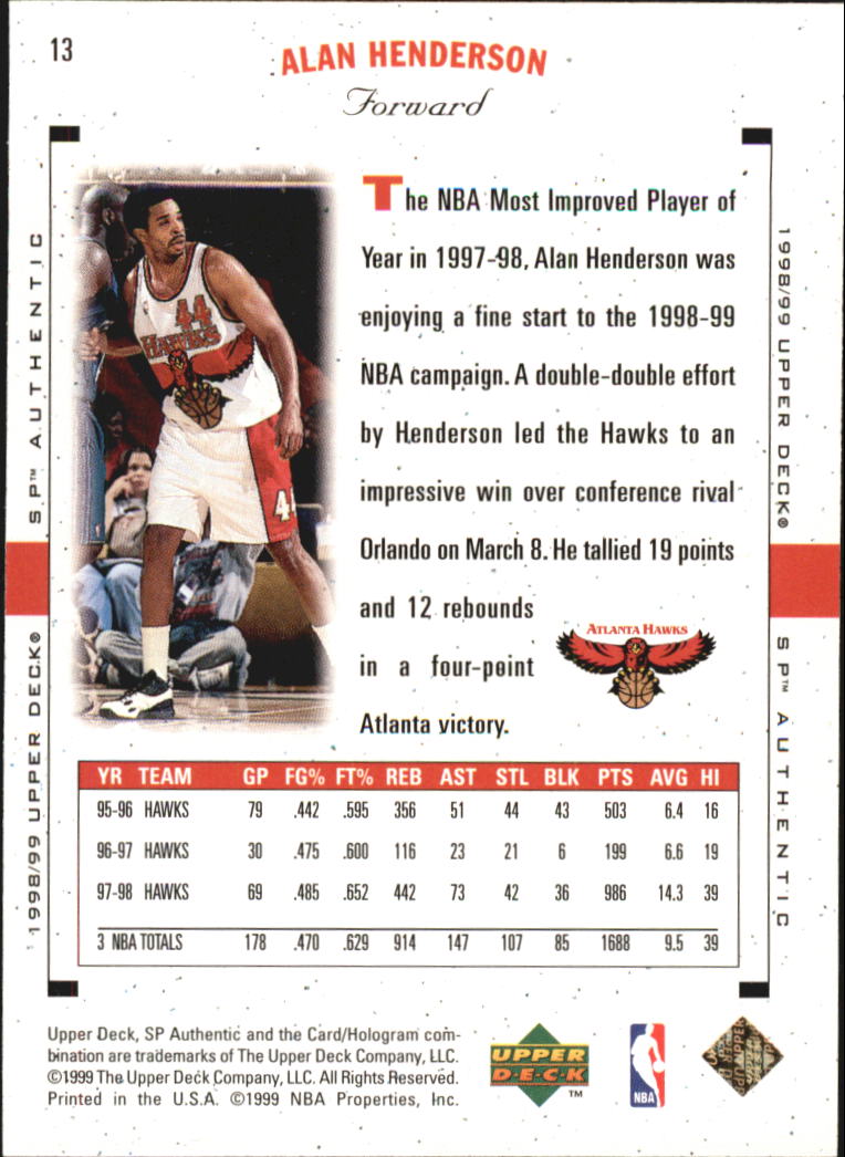 1998/1999 SP Authentic (Upper Deck) Basketball - Picture 13 of 129