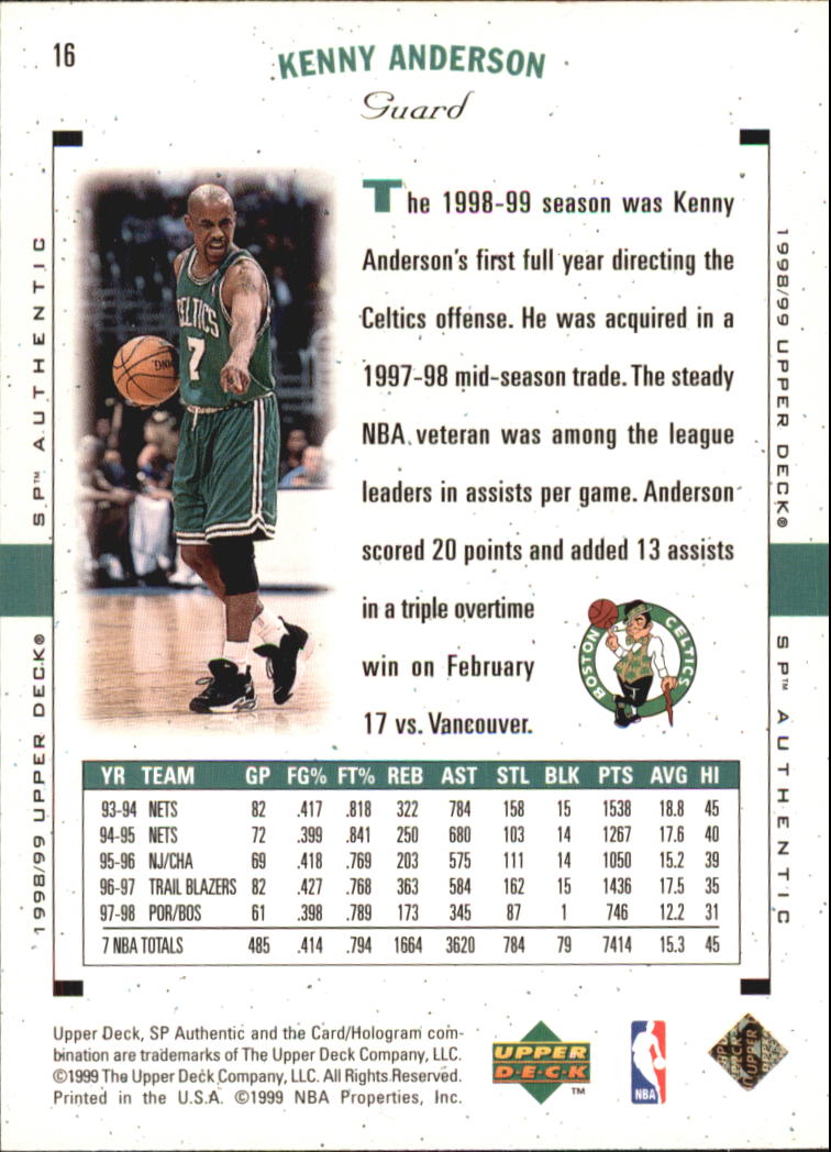 1998/1999 SP Authentic (Upper Deck) Basketball - Picture 15 of 129