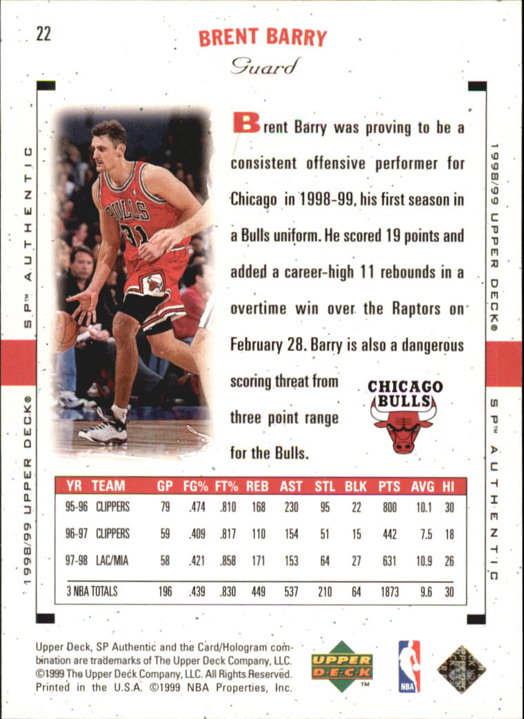 1998/1999 SP Authentic (Upper Deck) Basketball - Picture 19 of 129