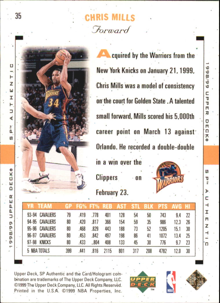 1998/1999 SP Authentic (Upper Deck) Basketball - Picture 35 of 129