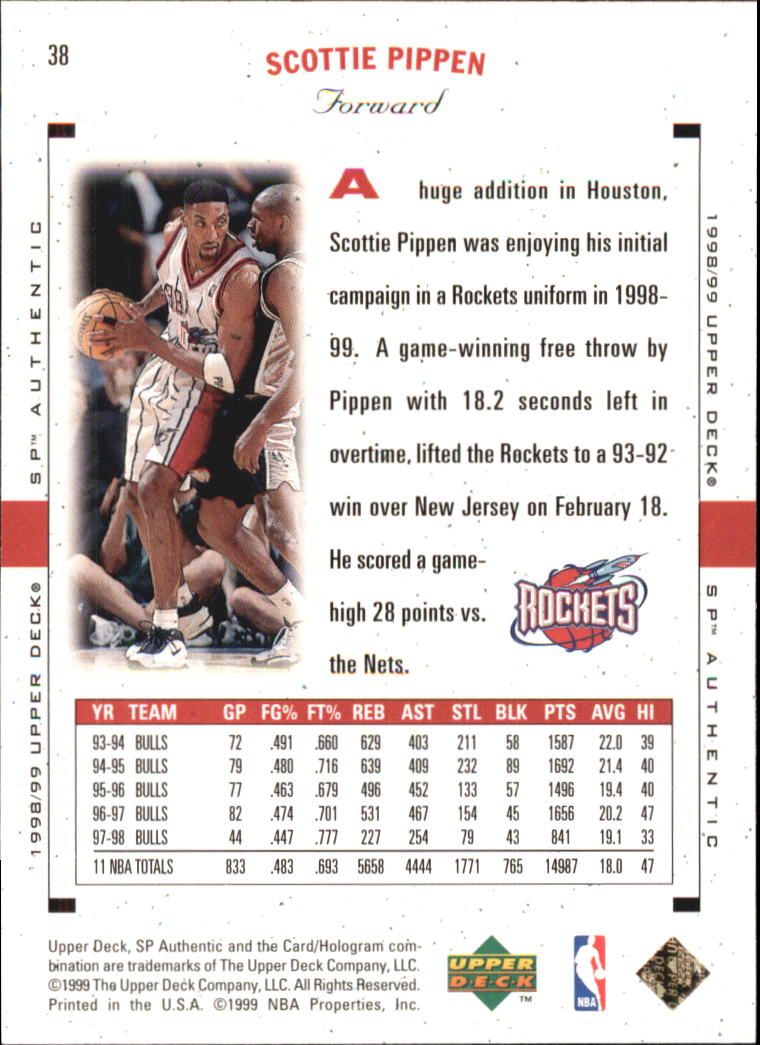 1998/1999 SP Authentic (Upper Deck) Basketball - Picture 39 of 129