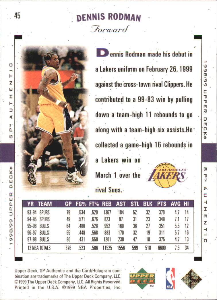 1998/1999 SP Authentic (Upper Deck) Basketball - Picture 49 of 129