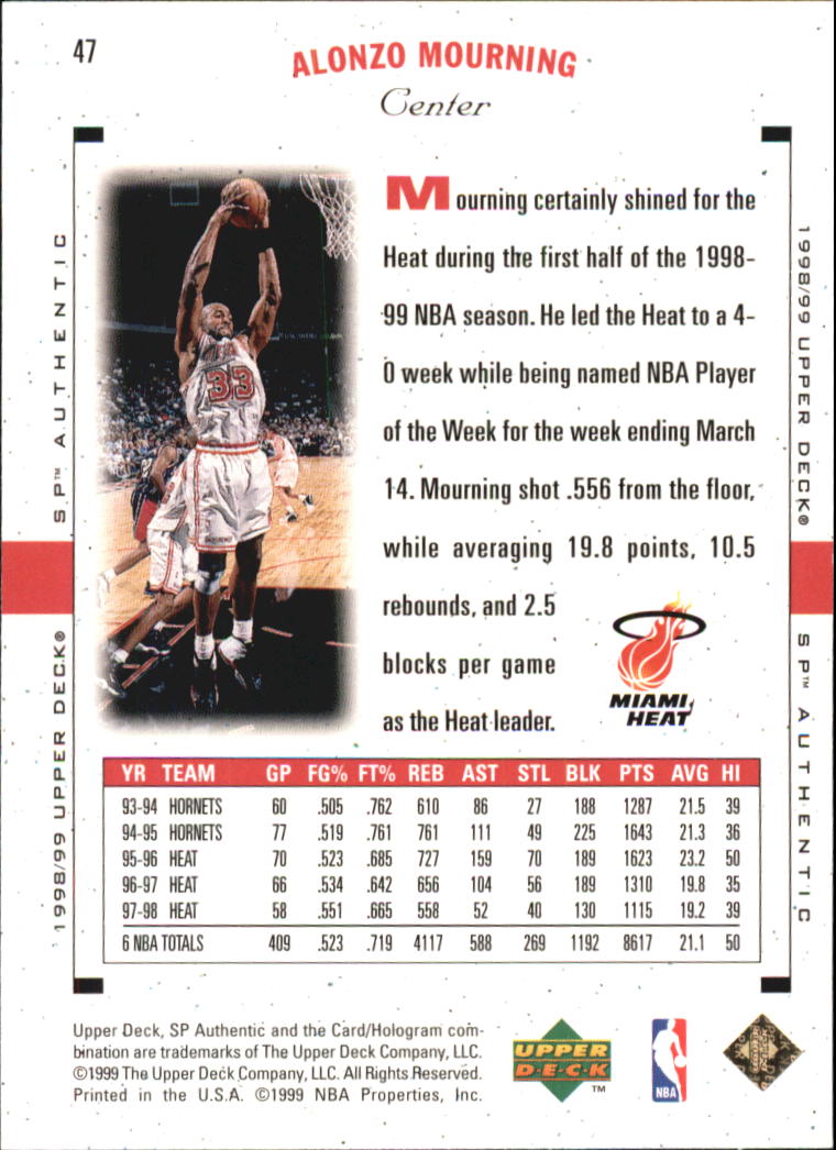 1998/1999 SP Authentic (Upper Deck) Basketball - Picture 53 of 129