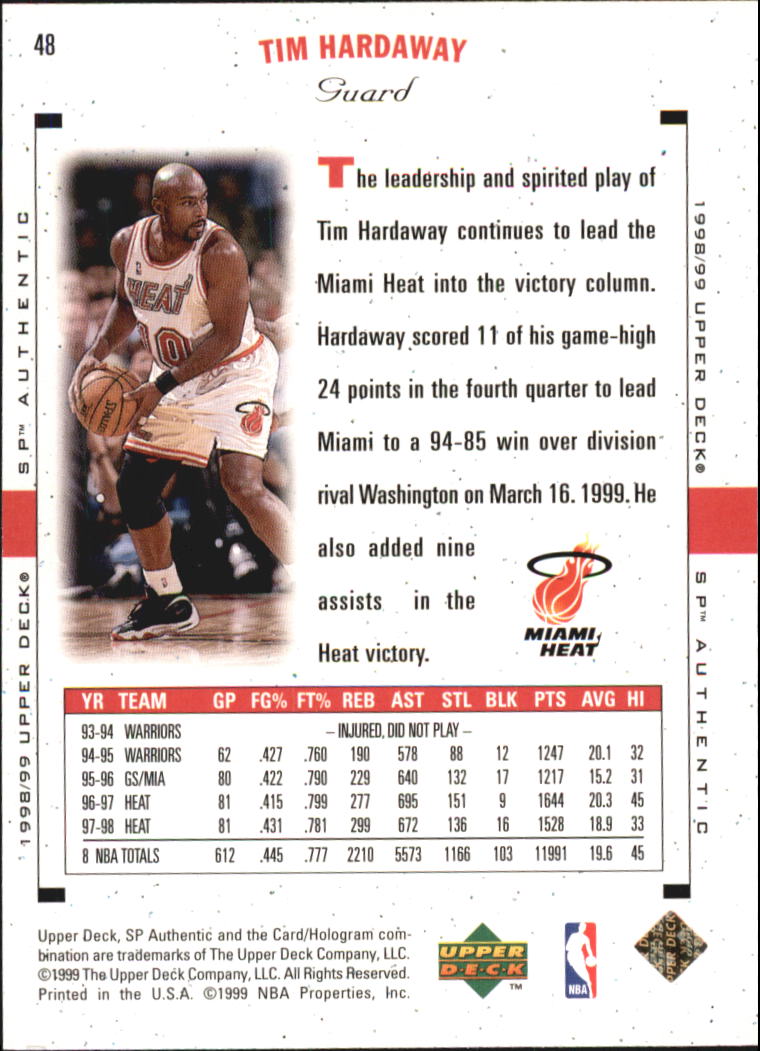 1998/1999 SP Authentic (Upper Deck) Basketball - Picture 55 of 129