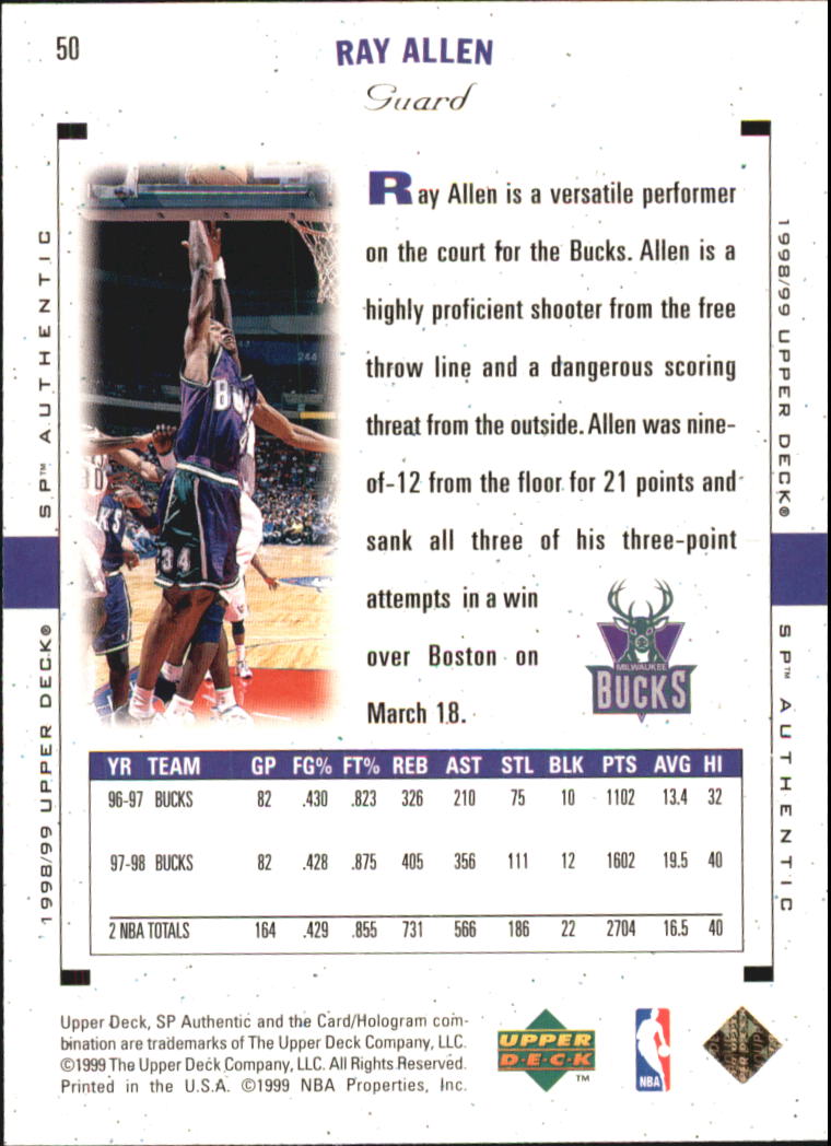 1998/1999 SP Authentic (Upper Deck) Basketball - Picture 57 of 129